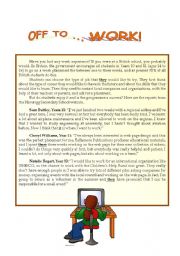 English Worksheet: OFF TO WORK