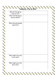 English Worksheet: Pop up books investigation