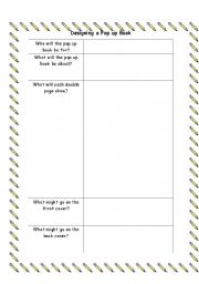 English worksheet: Pop up books investigation