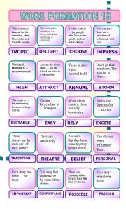 English Worksheet: Word formation 19