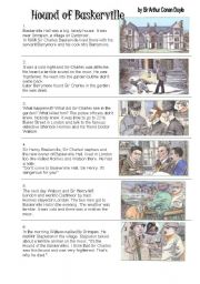 English Worksheet: Hound of the Baskervilles - 11 pages 7 pgs excercises