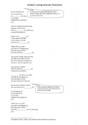English Worksheet: Worksheet Three Lions - Footballs coming home