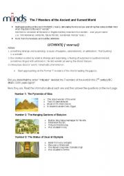 English Worksheet: The 7 wonders