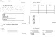 English worksheet: ENGLISH TEST 4TH GRADE