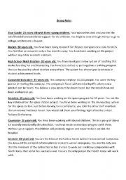 English Worksheet: Earthquake ROle Playing Game