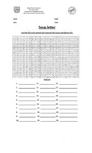 English worksheet: Soup Letter 