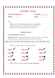 English Worksheet: CAN FOR ABILITY