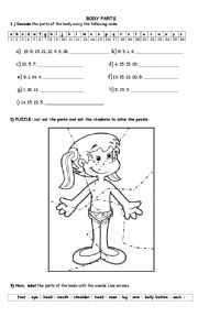 English Worksheet: BODY PARTS