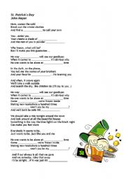 English Worksheet: St. Patricks Day - John Mayer