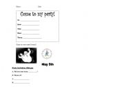 English worksheet: Party Invitation