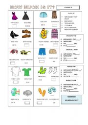 English Worksheet: HOW MUCH IS IT??? SPEAKING ACTIVITY