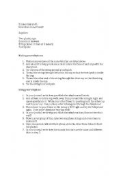 English Worksheet: Science Activities