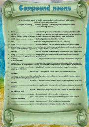 English Worksheet: Compound nouns