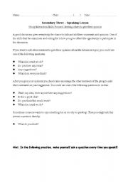 English Worksheet: Oral Practice Skills: Inviting others to give their opinion