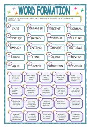 English Worksheet: Word formation 2