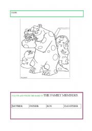 English Worksheet: MY MONSTER FAMILY