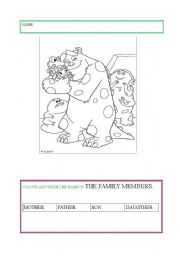 English Worksheet: MY MONSTER FAMILY