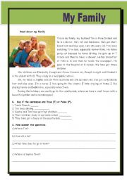 English Worksheet: My Family