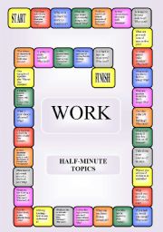 English Worksheet: Work - boardgame or pairwork (34 questions for discussion)