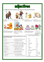 English Worksheet: Adjectives + key (30.05.10)