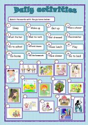 English Worksheet: Daily activities 