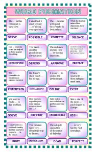 English Worksheet: Word formation 3