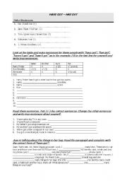 English Worksheet: HAVE-HAS GOT