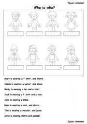 English Worksheet: who is who?