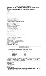 English Worksheet: Song 