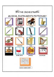 English Worksheet: MUSICAL FUN AND PICTIONARY