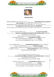 English Worksheet: Song by Colbie Cailat: Midnight Bottle
