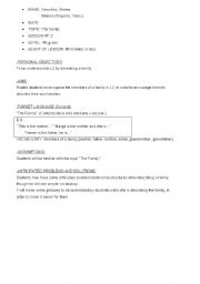 English worksheet: Lesson Plan- My family