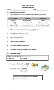 English Worksheet: adverbs of manner