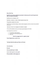 English Worksheet: earth day