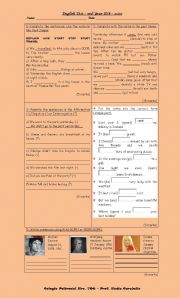 English Worksheet: exam past simple