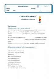 English Worksheet: Conditional sentences