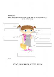 English Worksheet: Head, Shoulders, Knees and Toes