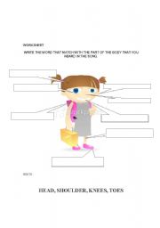 English worksheet: Head, Shoulders, Knees and Toes