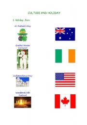 English worksheet: Holiday and culture