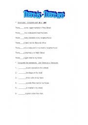 English Worksheet: THERE IS, THERE ARE