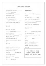 English Worksheet: Demi Lovato- This is me