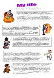 English Worksheet: My life - read and circle the correct form of the verb