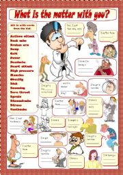 English Worksheet: WHAT IS THE MATTER WITH YOU?