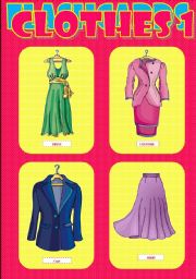 English Worksheet: Clothes -flshcards 1
