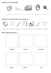 English worksheet: TOOLS AND MACHINES