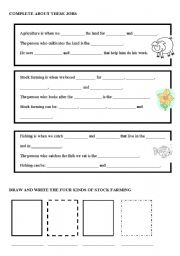 English Worksheet: AGRICULTURE, FARMING AND FISHING