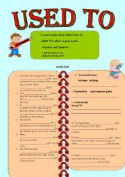 English Worksheet: USED TO