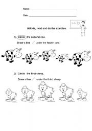 English worksheet: Ordinal Numbers