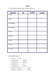 English worksheet: Family