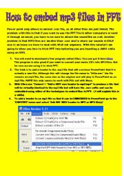 How to embed an MP3 to PPT